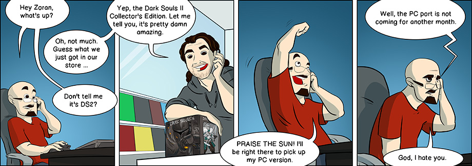 Piece of Me. A webcomic about Dark Souls II and excruciating anticipation.