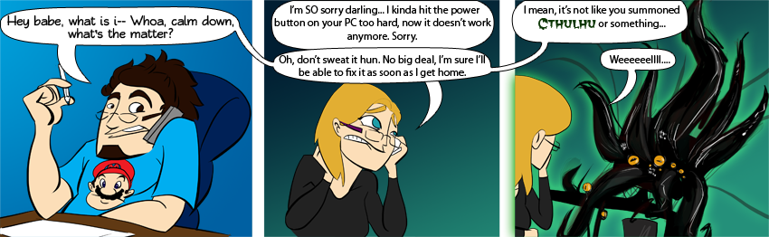 Piece of Me - A webcomic about a broken pc and cthulhu.