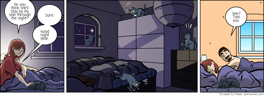 Piece of Me. A webcomic about cats on beds and nightly strolls.