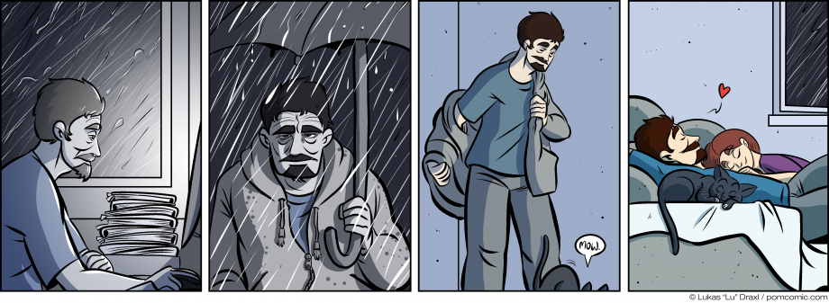 Piece of Me. A webcomic about the grey, cold daily grind and a loving home.