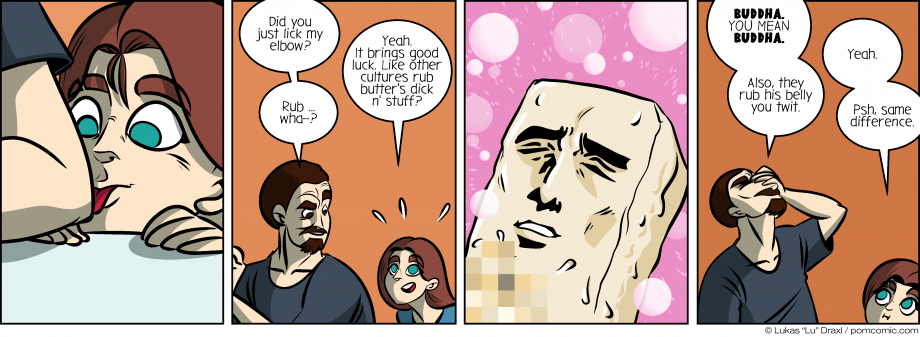Piece of Me. A webcomic about licking elbows and rubbing butter dicks... wait, what?