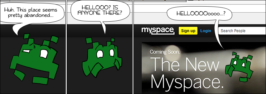 Piece of Me. A webcomic about abandoned social networks and curios invaders.